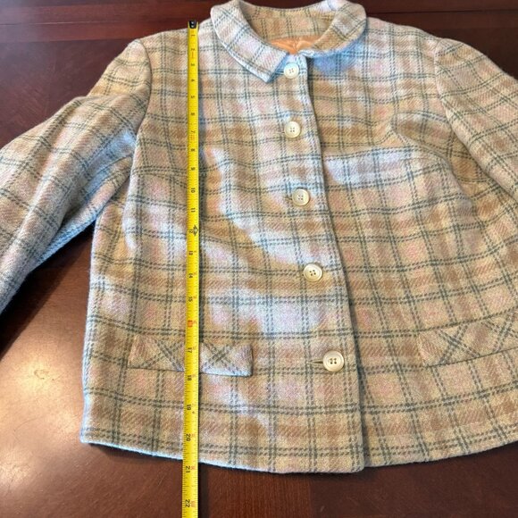 Vintage 1950s Prestige David Presson Wool Plaid Skirt Suit Set Jacket Mod Size S - Picture 13 of 16